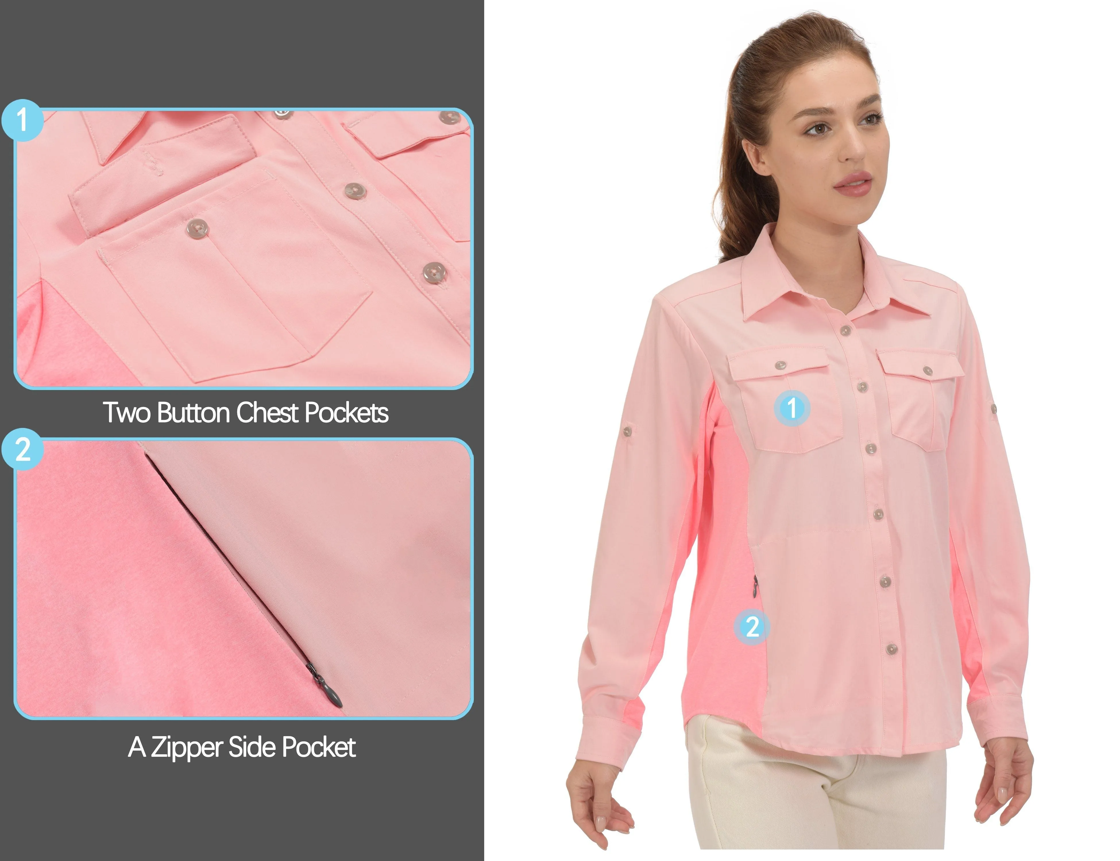 Women's UPF 50  Long Sleeve Hiking Shirt