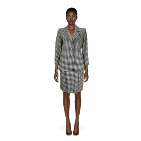 YVES SAINT LAURENT 1980's Rive Gauche Houndstooth Skirt Suit | EU 36