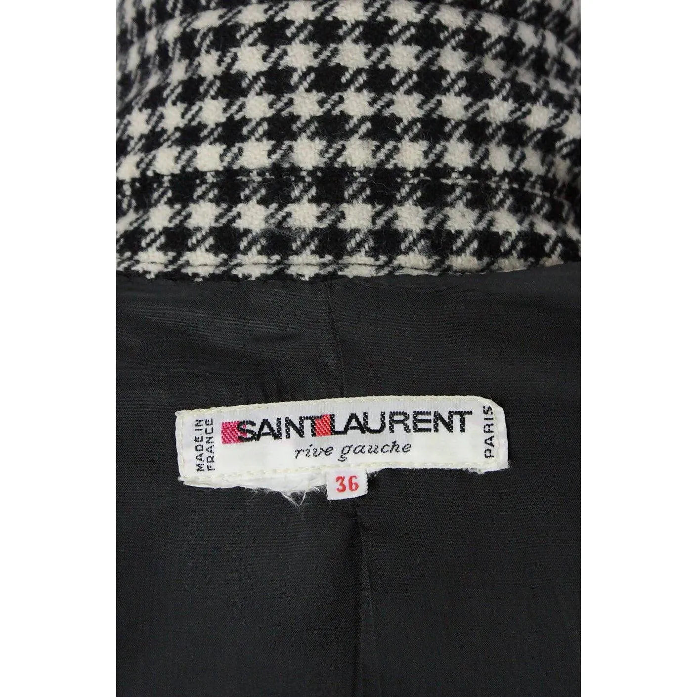 YVES SAINT LAURENT 1980's Rive Gauche Houndstooth Skirt Suit | EU 36