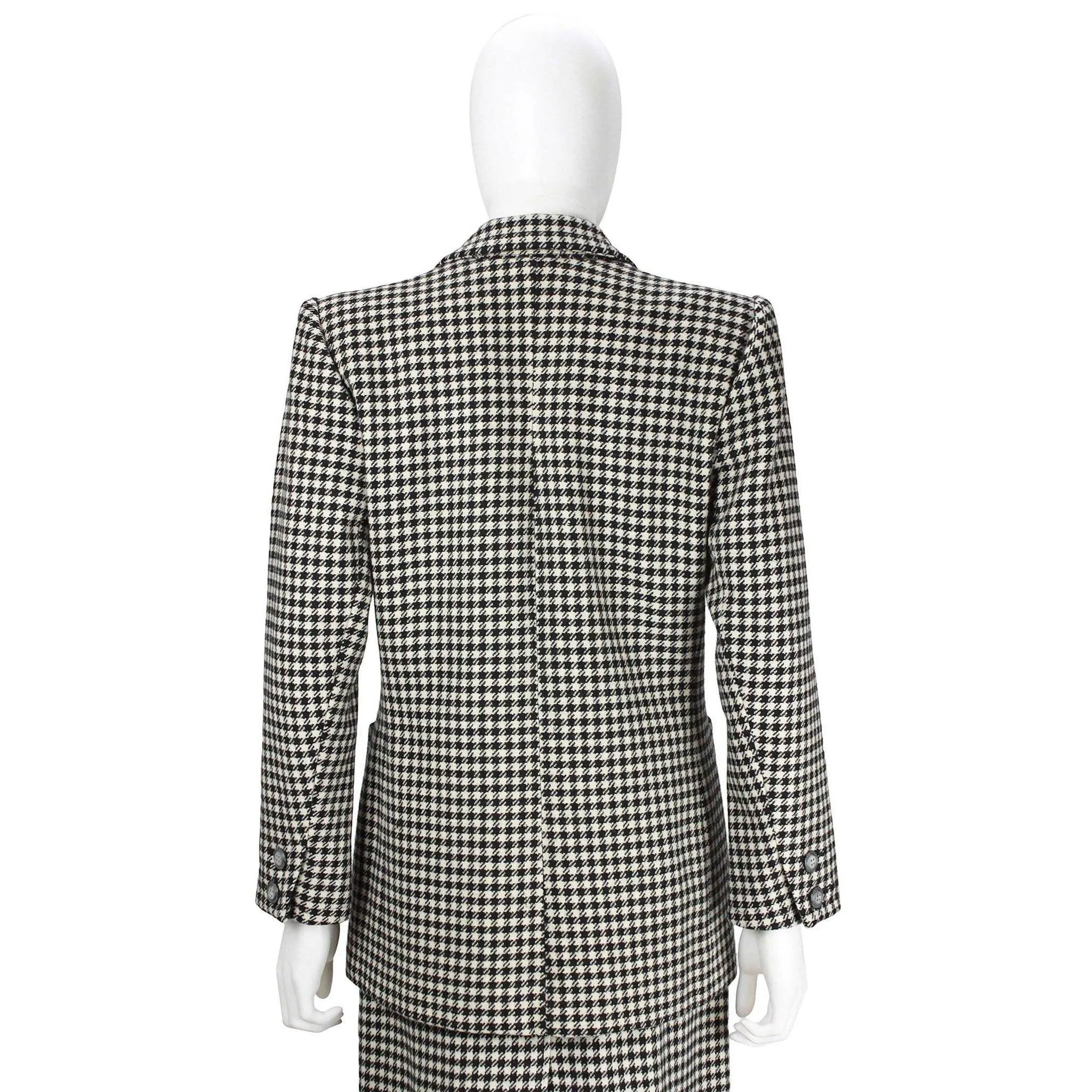 YVES SAINT LAURENT 1980's Rive Gauche Houndstooth Skirt Suit | EU 36