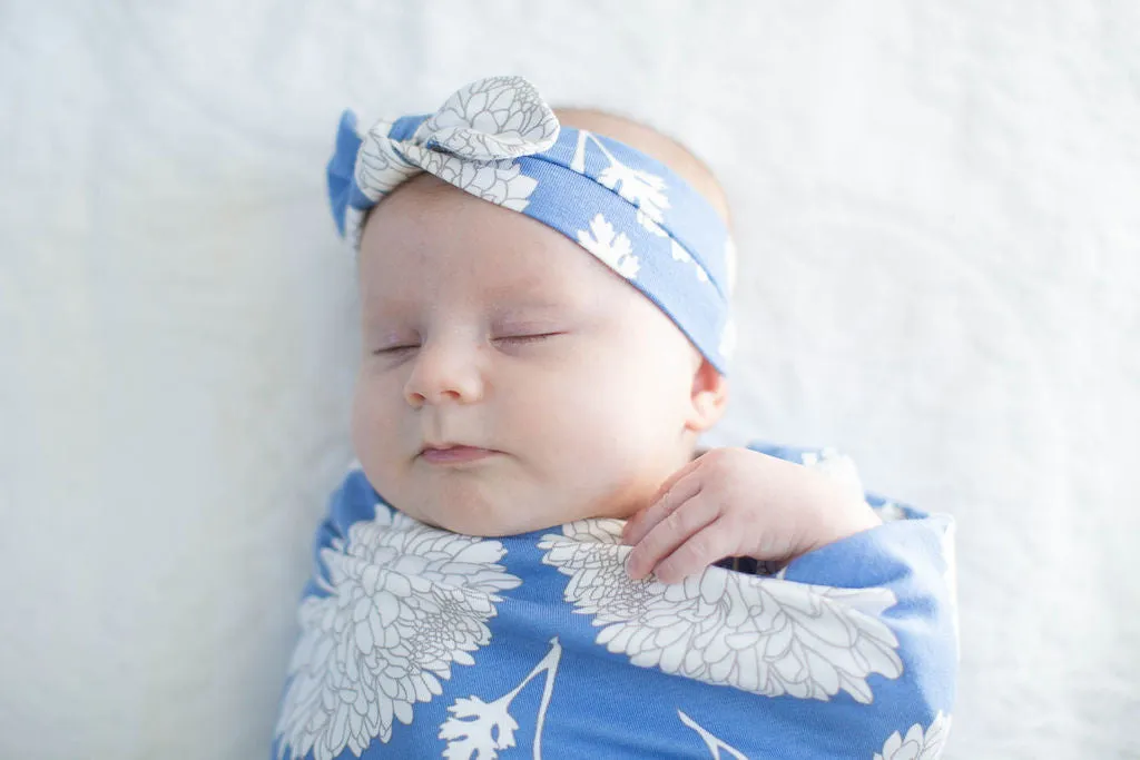 Zoe Floral Swaddle Blanket & Headband