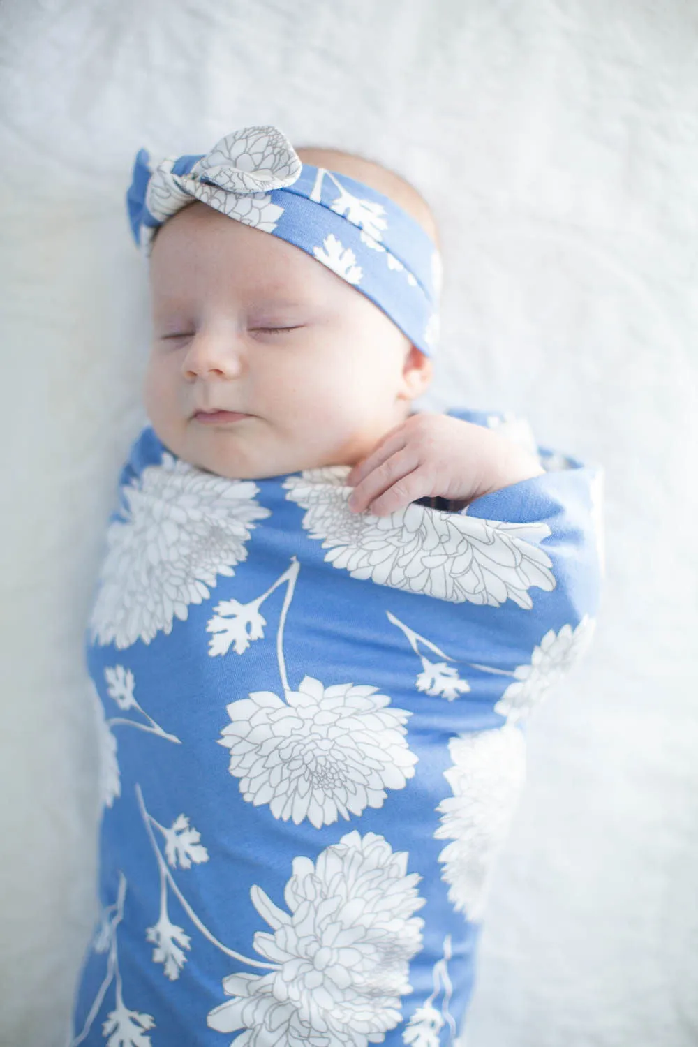 Zoe Floral Swaddle Blanket & Headband