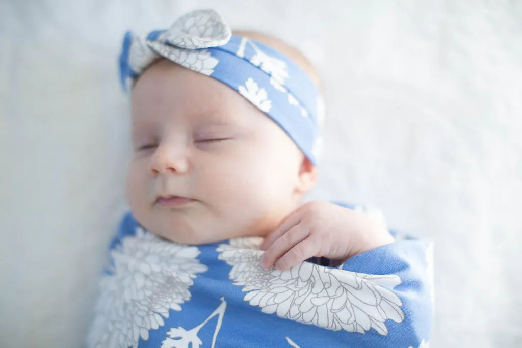 Zoe Floral Swaddle Blanket & Headband